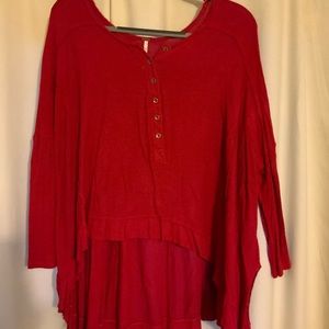 Free People Red High Low Top